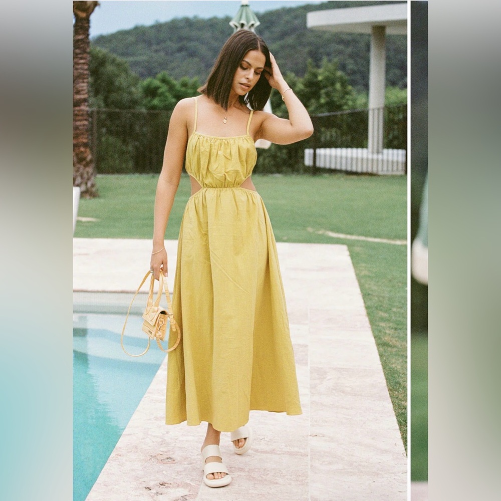 Sabo Skirt Mustard Cutout Midi Dress